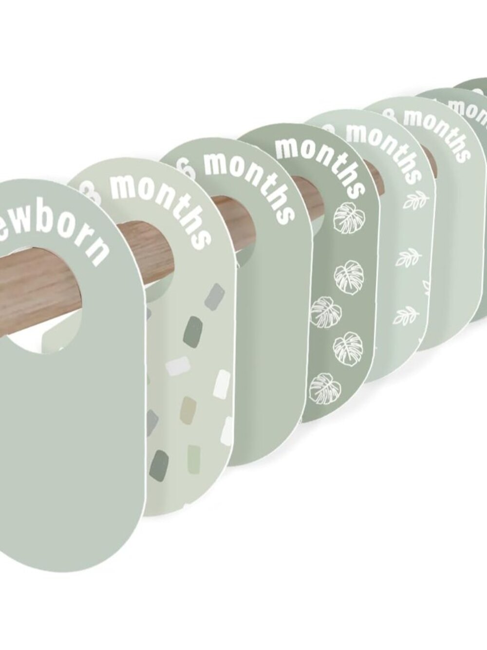 Baby Closet Dividers 8 Pack – Baby Clothes Organizer, Green Leaf Baby Closet Org